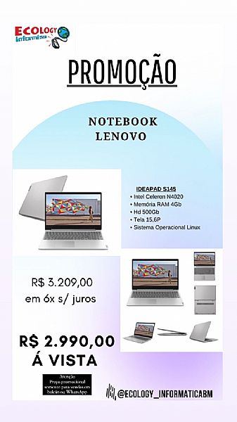 Notebook Lenovo IdeaPad S145  Intel Celeron N4020 