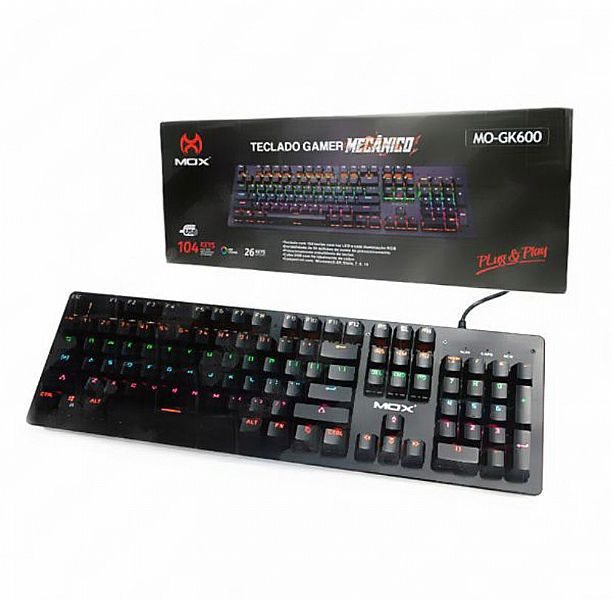 TECLADO USB GAMER MECÂNICO MOX - MO-GK600