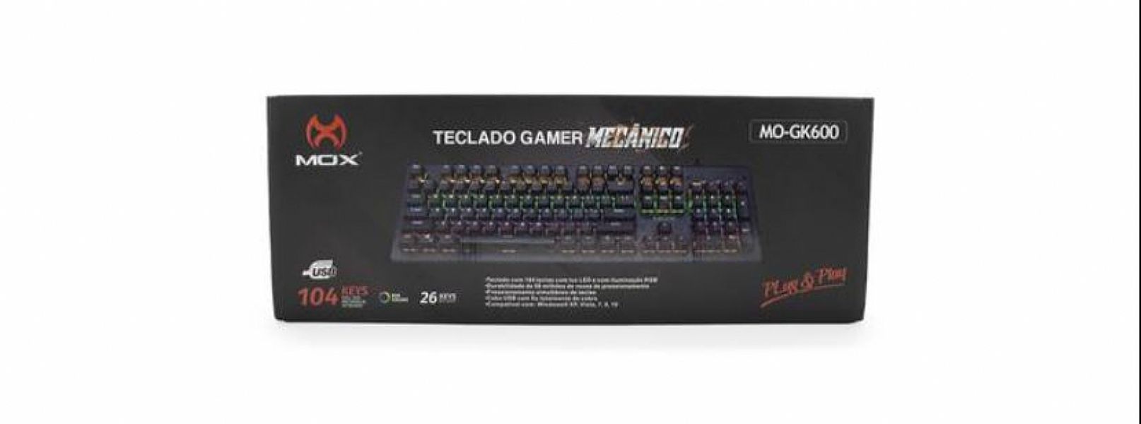 Teclado Usb Gamer Mecânico Mox - Mo-gk600